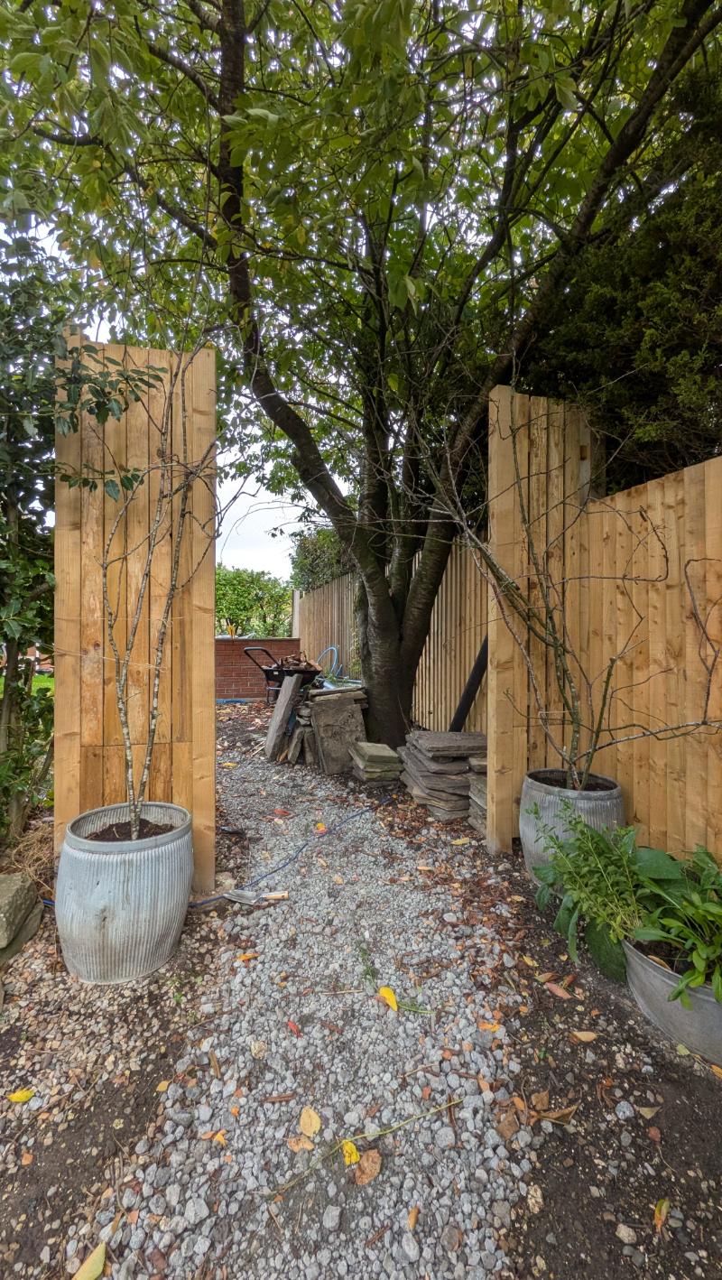 How to build a seasonal arch from twigs round a gate - Autumn or Christmas